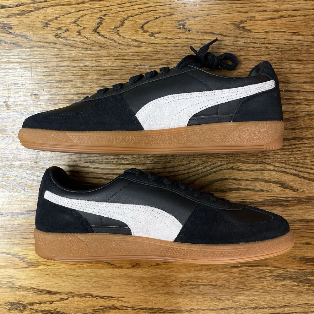 PUMA Palermo Leather Black White Gum Men Size 11.5 New Casual Shoe NEW - Picture 3 of 7
